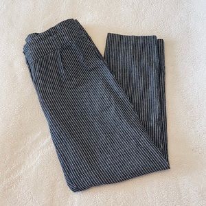 Pinstriped paper bag pants